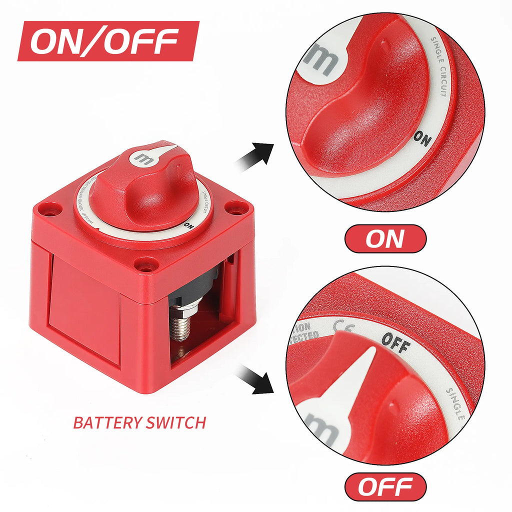 ASW-A6006 M-Type Single Circuit ON-OFF Battery Switch with Knob ...