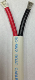 18/2 AWG Gauge Marine Wire Tinned Copper Boat Cable Flat Blk-Red 25 ft