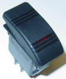 V7DA Contura Waterproof Rocker Switch (Momentary) On-Off-(On) SPDT Green Lens